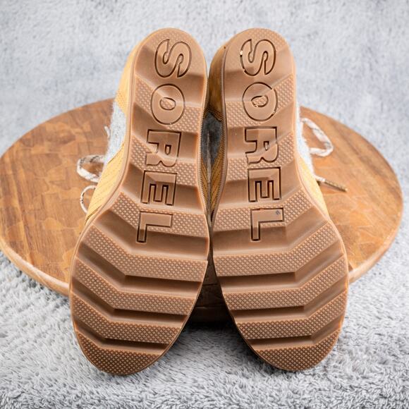 Sorel Ankle Boots Womens 9 Brown Lexie Round Toe Laced Up Wedge Heel Leather - Picture 9 of 9